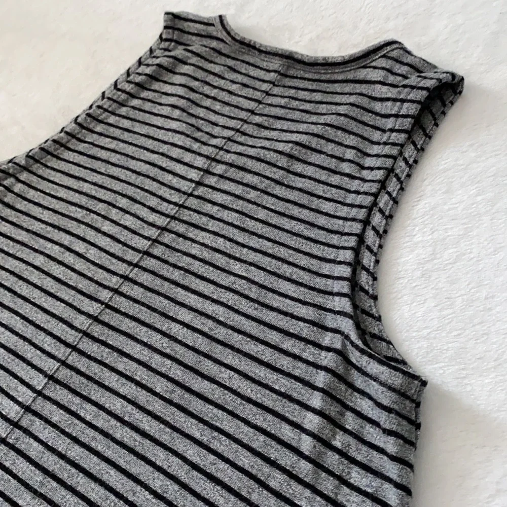 Madewell | Highpoint Tank Dress Sleeveless Above Knee G2326 Gray/Black Stripe S - Picture 14 of 16